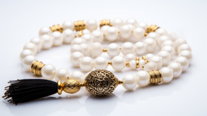 Muslim prayer beads tasbih, subha, misbaha natural gemstone 33 pearls