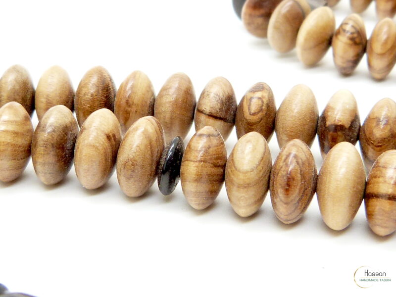 Tasbih made of olivewood and ebony with african tassel 10mm - Image 2