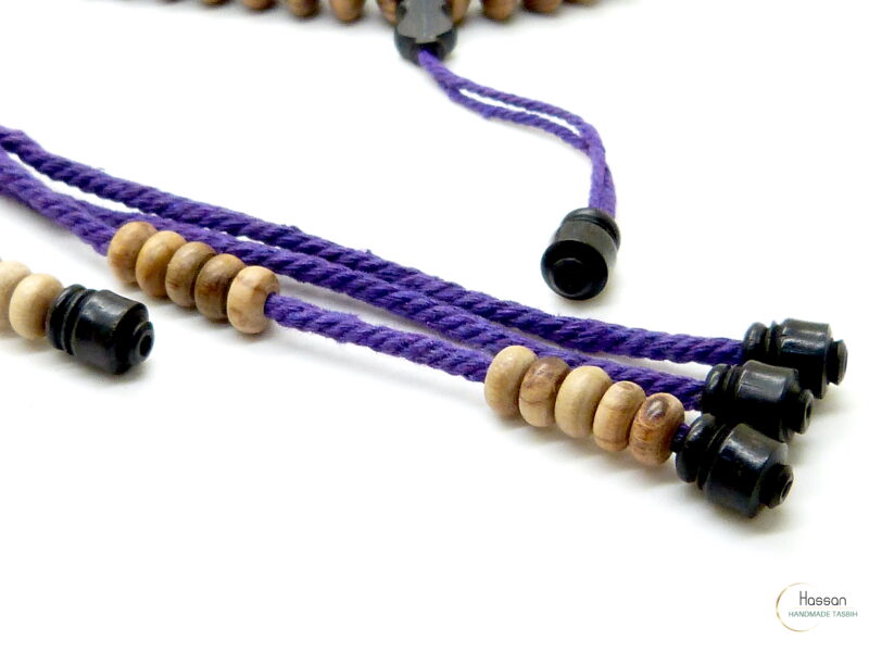 Tasbih made of olivewood and ebony with african tassel 10mm - Image 5