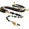 Unique Tasbih made of ebony, kuka and vegetal ivory 12mm